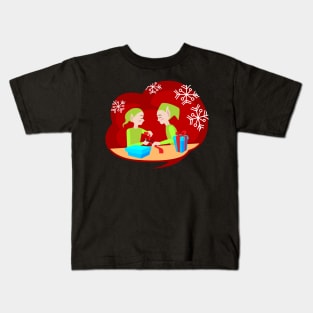 Elves wrapping presents Kids T-Shirt